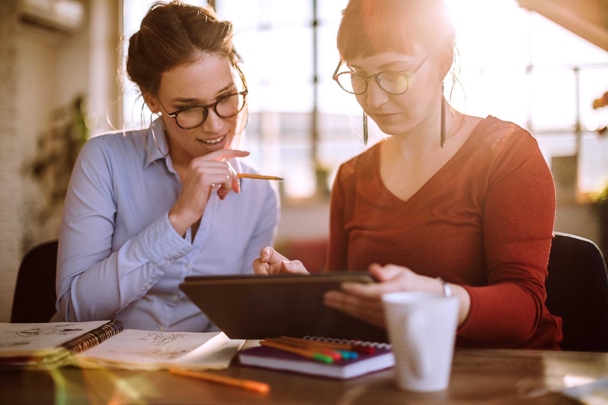 women colleagues working